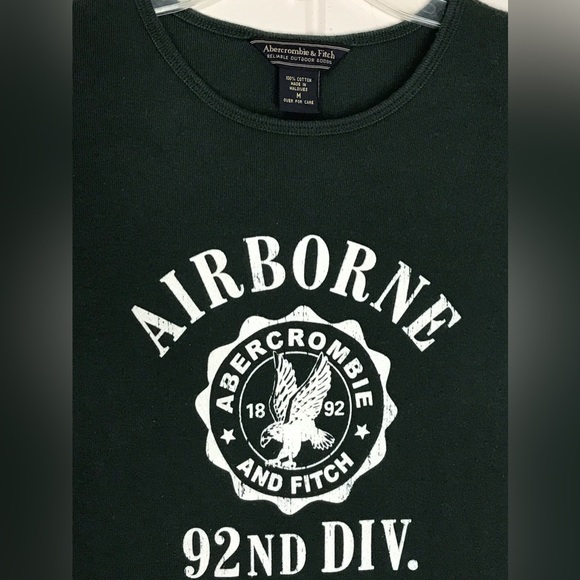 Abercrombie & Fitch Green Airborne 92nd Division Graphic Blouse 
Medium 8 - 10 - Picture 11 of 14